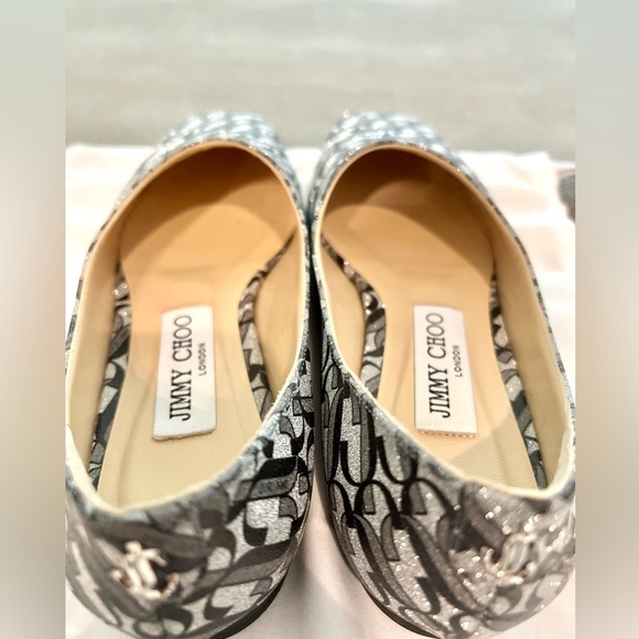 Jimmy Choo Joselyn Flat in Glitter Leather - Picture 5 of 7